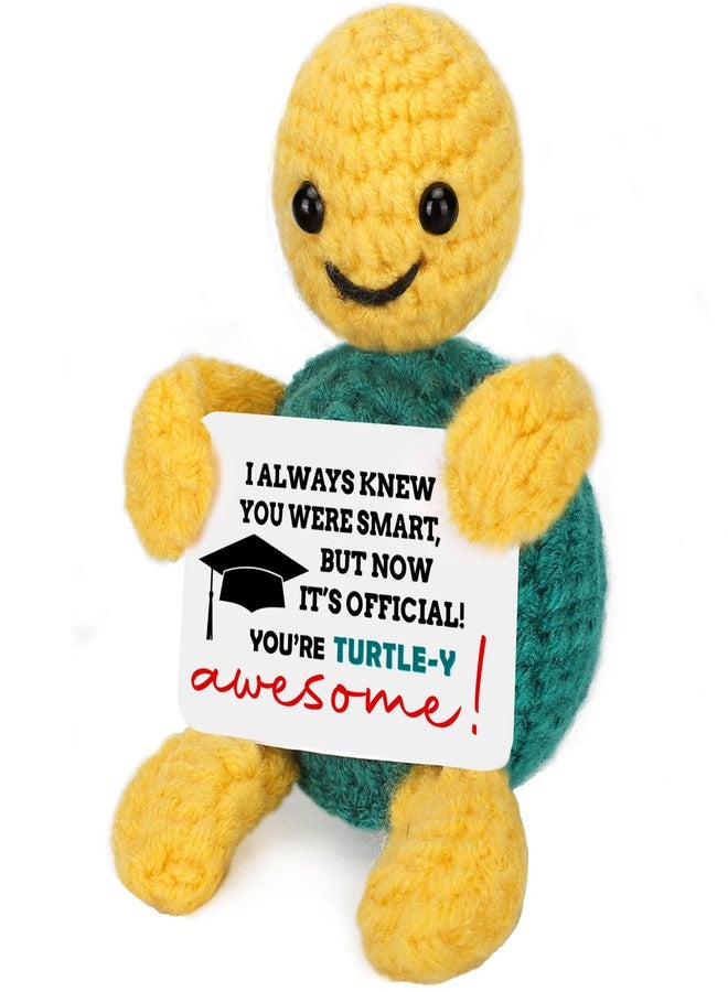 NEVERNERVE Funny Turtle Graduation Gifts for Her Him Women Men 2025 Graduation Decorations College Graduation Congratulations Gifts Basket for Nurse Girls Boys Friends Handmade Emotional Positive Crochet Turtle - Image 1