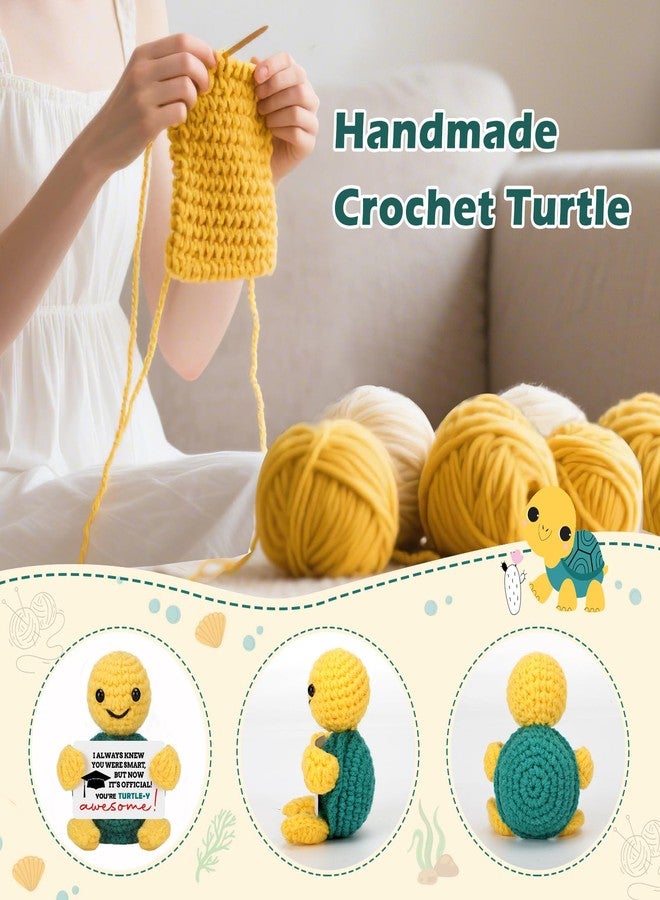 NEVERNERVE Funny Turtle Graduation Gifts for Her Him Women Men 2025 Graduation Decorations College Graduation Congratulations Gifts Basket for Nurse Girls Boys Friends Handmade Emotional Positive Crochet Turtle - Image 5