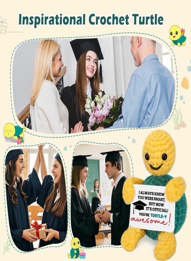 NEVERNERVE Funny Turtle Graduation Gifts for Her Him Women Men 2025 Graduation Decorations College Graduation Congratulations Gifts Basket for Nurse Girls Boys Friends Handmade Emotional Positive Crochet Turtle - Image 4