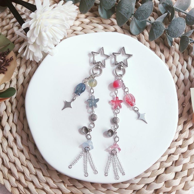 cioatu Cute Keychain Aesthetic Y2K Keychain Accessories Heart Butterfly Strawberry Bear Key Chain for Keys Bags Women Gifts - Image 5