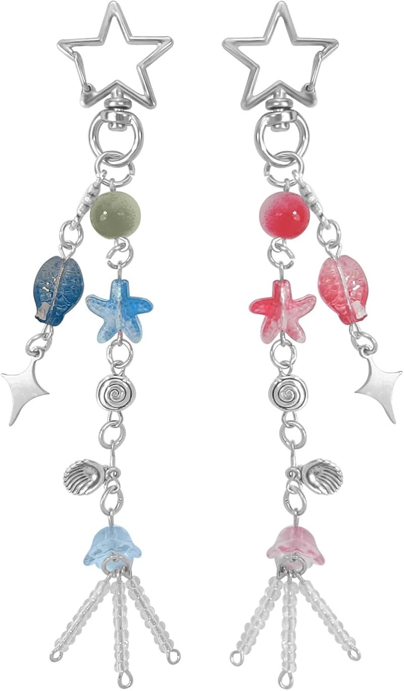 cioatu Cute Keychain Aesthetic Y2K Keychain Accessories Heart Butterfly Strawberry Bear Key Chain for Keys Bags Women Gifts - Image 1