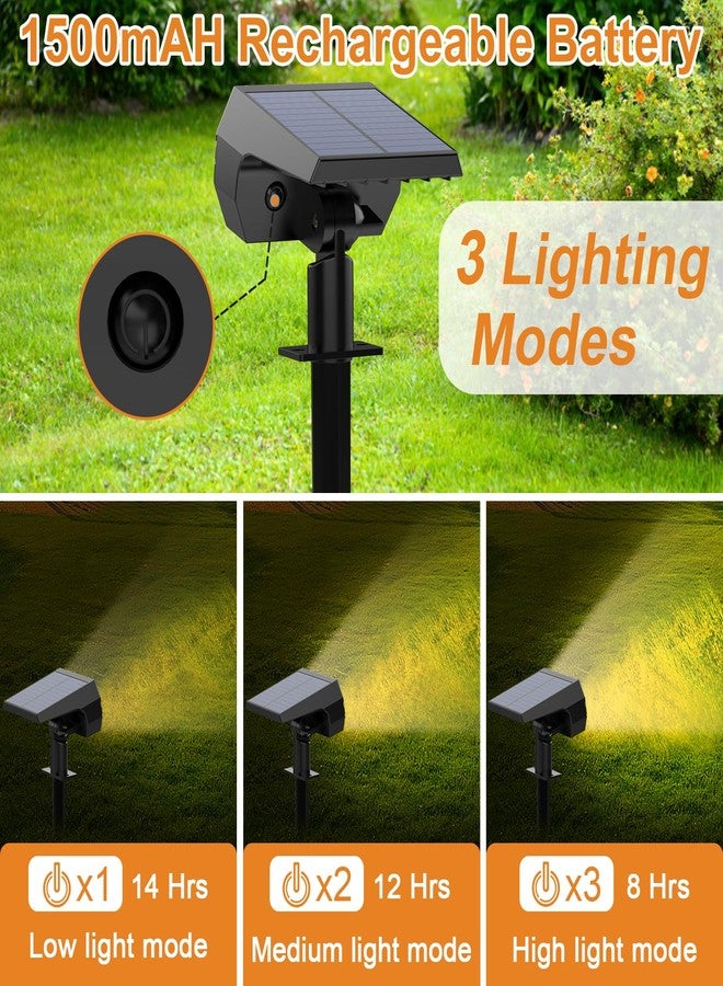 WELALO Solar Spot Lights Outdoor, [6 Pack/65 LED/3 Modes] Solar Landscape Spotlights, Solar Powered Security Lights, IP68 Waterproof Wall Lights for Outsides Walkway Yard Garden Driveway(Warm White) - Image 3