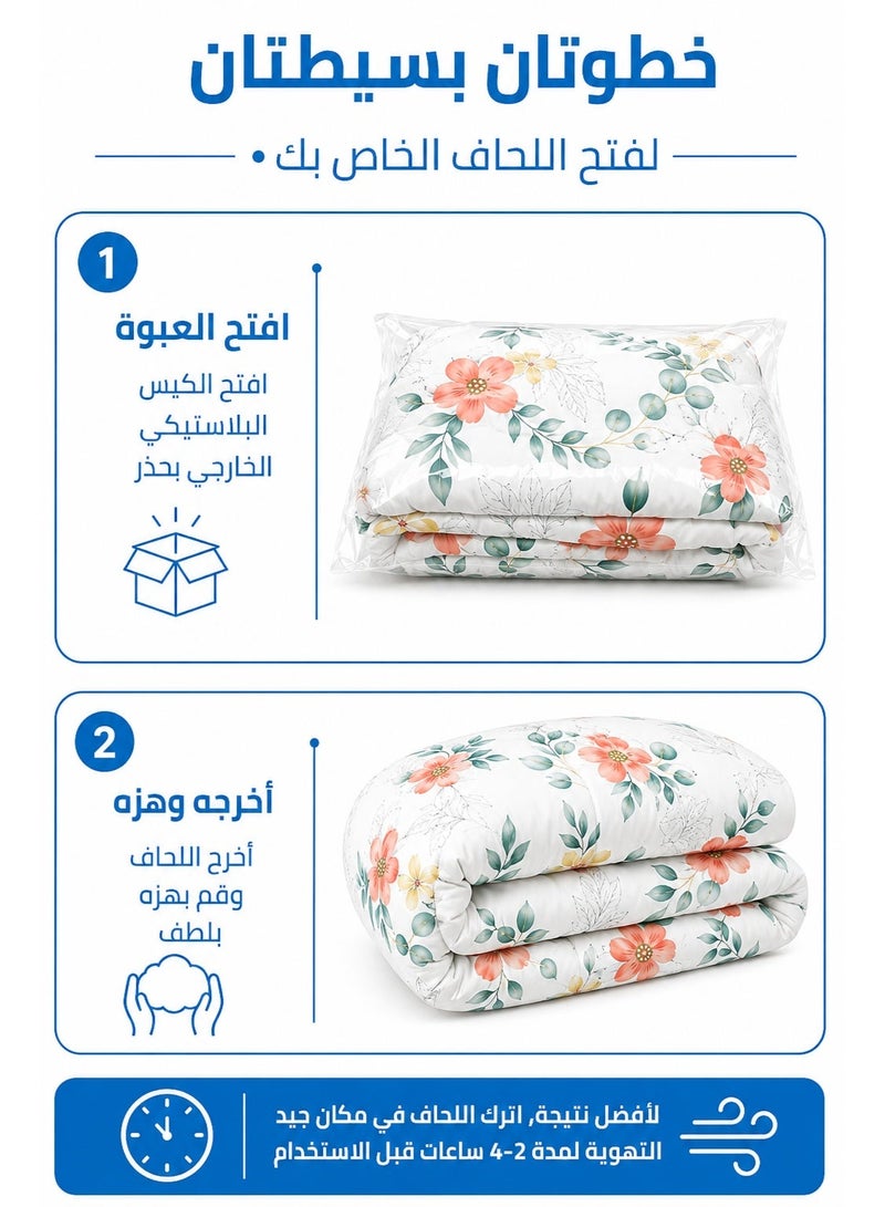 Flora Breeze Printed Comforter Set Single Size 160 x 245 cm with Flat Bedsheet and Pillow Covers – Premium Floral Bedding Set - Image 5