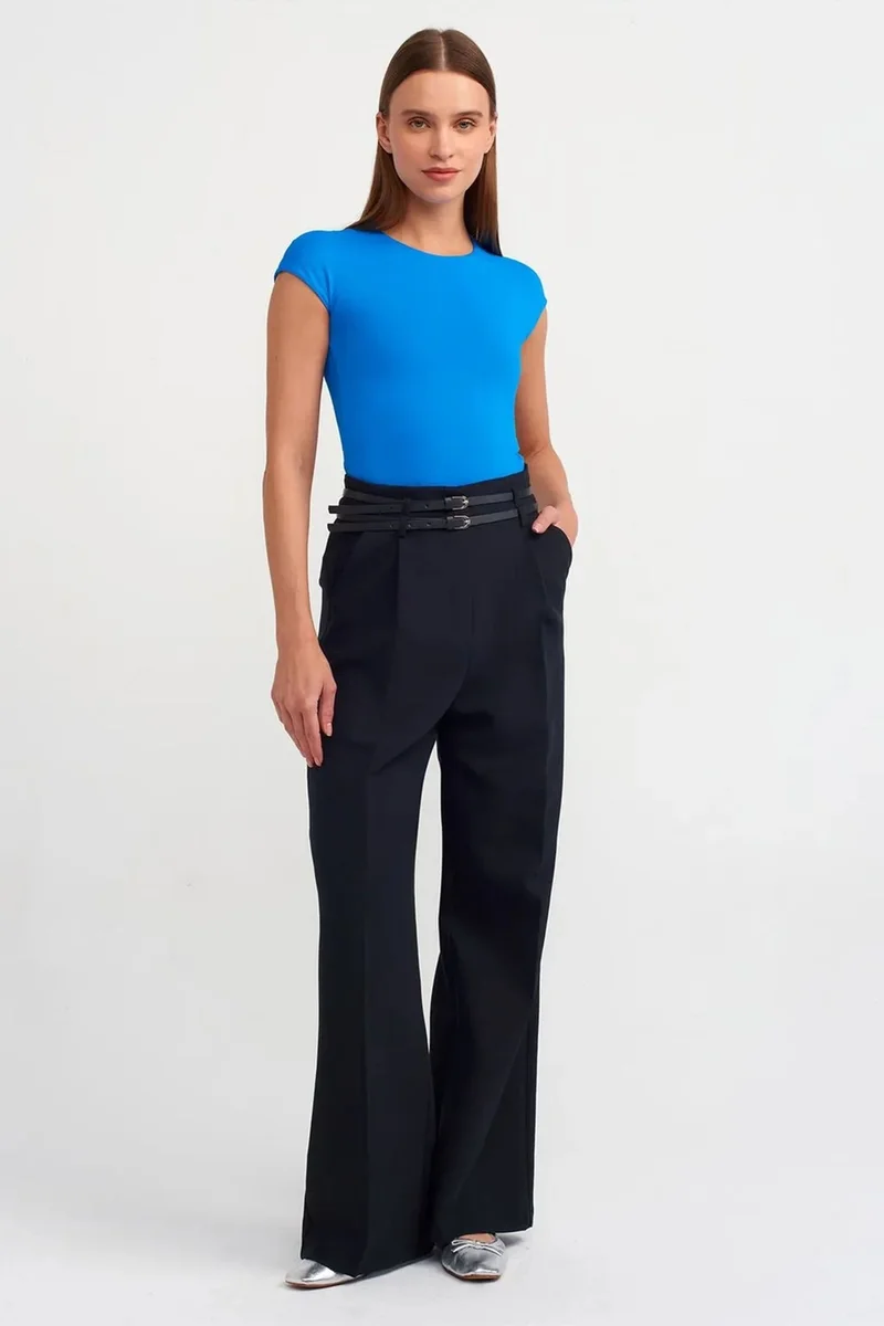 Dilvin Cobalt Blue DILVIN Women's Slim Fit Crew Neck T-Shirt for Women | Best Price UAE