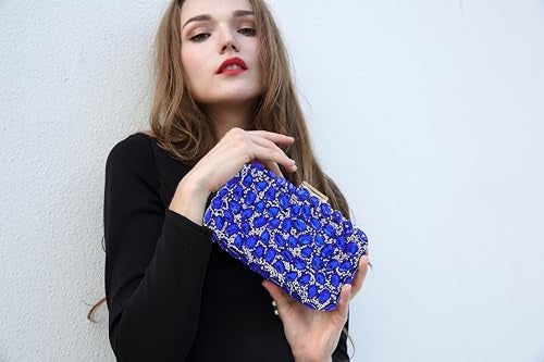 Milisente Clutch Purses For Women Crystal Clutches Evening Bags Gemstone Clutch Purse For Wedding Formal(Blue) - Image 2
