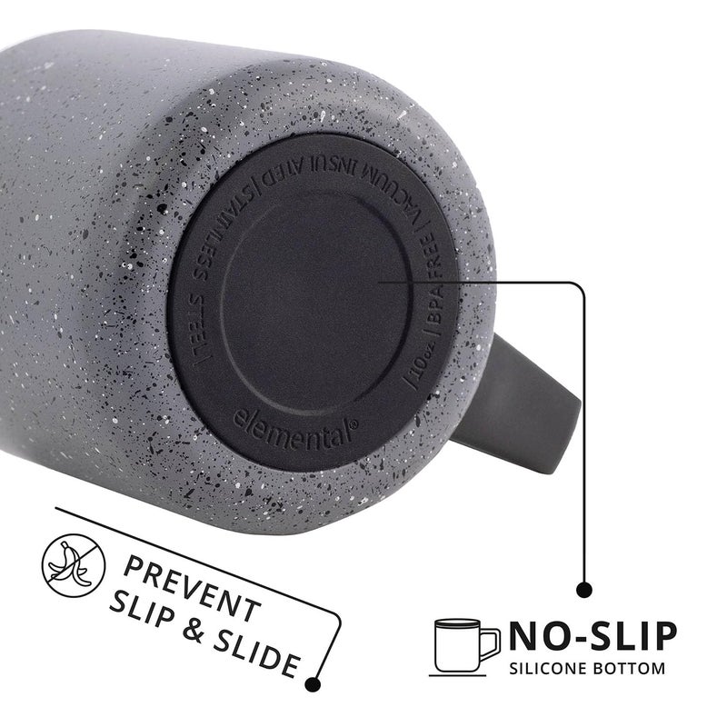 Elemental Insulated Coffee Mug - Triple-Wall Stainless Steel Summit Travel Cup for Hot and Cold Drinks - Thermal Coffee Mug with Lid and Handle for Camping  Office & Travel 12oz - Grey Speckle - Image 4