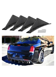 SYOSI 4Pcs Universal Rear Bumper Wing Lip Diffuser, Car Anti-Crash Accessories Spoiler Shark Fin Protector, Rear Bumper Splitter Lip Wing for Auto Decoration Car SUV Truck  - Image 4