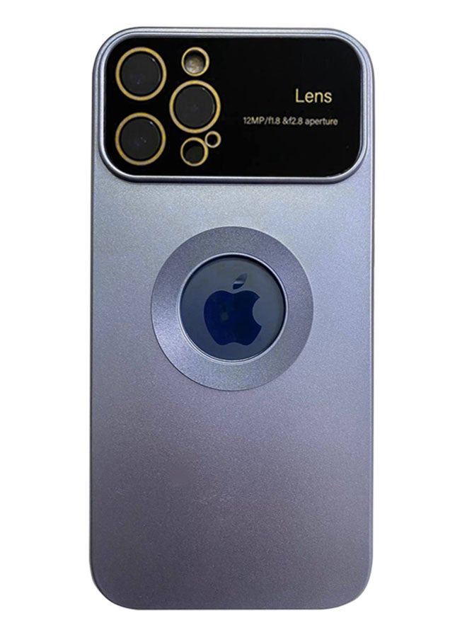 iPhone 14 Pro Max Case Metallic Color Silicone Cover With Camera Lens Protector For iPhone 14 Pro Max - Sierra Blue