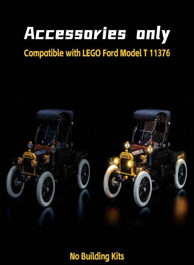 BrickBling ضوء BrickBling LED فقط، متوافق مع Lego Ford Model T 11376 - لا يأتي مع النموذج (نسخة كلاسيكية من الضوء) - Image 5