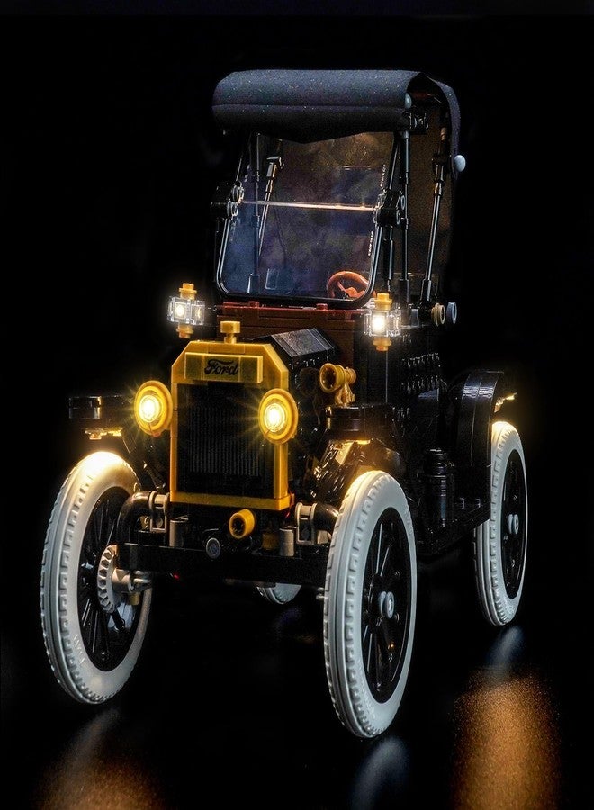 BrickBling ضوء BrickBling LED فقط، متوافق مع Lego Ford Model T 11376 - لا يأتي مع النموذج (نسخة كلاسيكية من الضوء) - Image 1