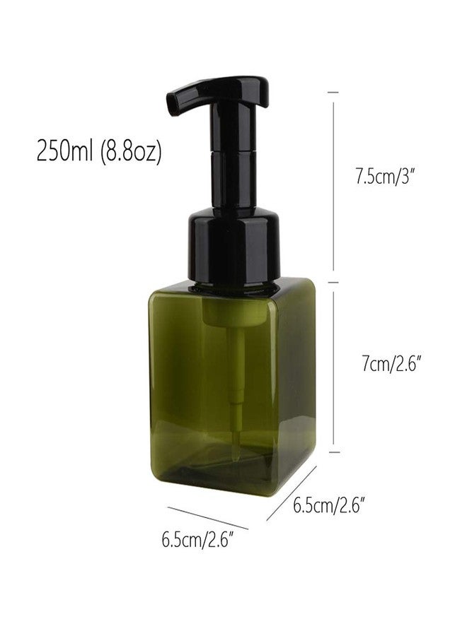 UUJOLY Foaming Soap Dispenser, 250ml (15oz) Refillable Pump Bottle for Liquid Soap, Shampoo, Body Wash (2 Pcs) (Small Green) - Image 4