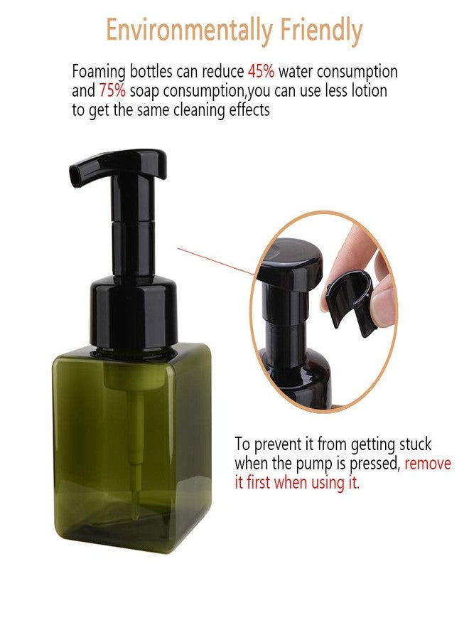 UUJOLY Foaming Soap Dispenser, 250ml (15oz) Refillable Pump Bottle for Liquid Soap, Shampoo, Body Wash (2 Pcs) (Small Green) - Image 2
