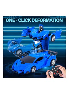 Y&D Remote Control Toys for Kids Birthday 5 to 12 Year Old Hobby Rc Robot Toy 2 1 Deformation Transformer Racing Cars Boys Girls 18 Scale Blue  - Image 5