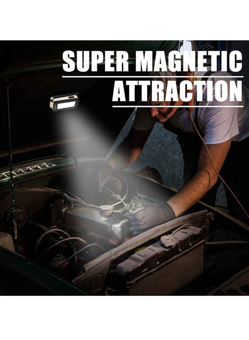 كاست ويف مصباح عمل LED، مصباح فحص مغناطيسي قابل لإعادة الشحن من COB، مصباح عمل مغناطيسي مع خطاف تعليق، 4 أوضاع إضاءة، إضاءة موقع العمل لإصلاح السيارات والتخييم في حالات الطوارئ وتسلق الجبال - Image 3
