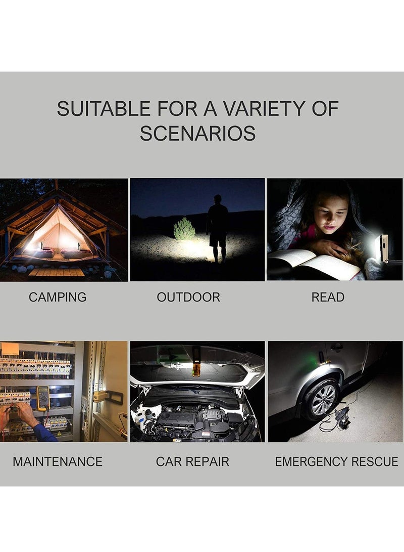 كاست ويف مصباح عمل LED، مصباح فحص مغناطيسي قابل لإعادة الشحن من COB، مصباح عمل مغناطيسي مع خطاف تعليق، 4 أوضاع إضاءة، إضاءة موقع العمل لإصلاح السيارات والتخييم في حالات الطوارئ وتسلق الجبال - Image 5