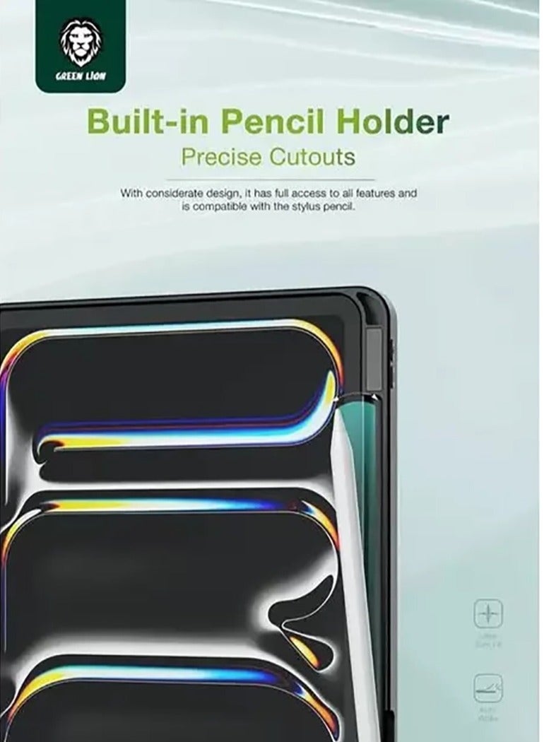 GREEN LION iPad Pro 11 Inch Hogo Premium Case with Pencil Holder / Magnetic Smart Cover Auto Sleep/Wake / 2-Way Position Viewing & Typing / Stable Tri-Fold Stand / Slim & Lightweight - Black - Image 4