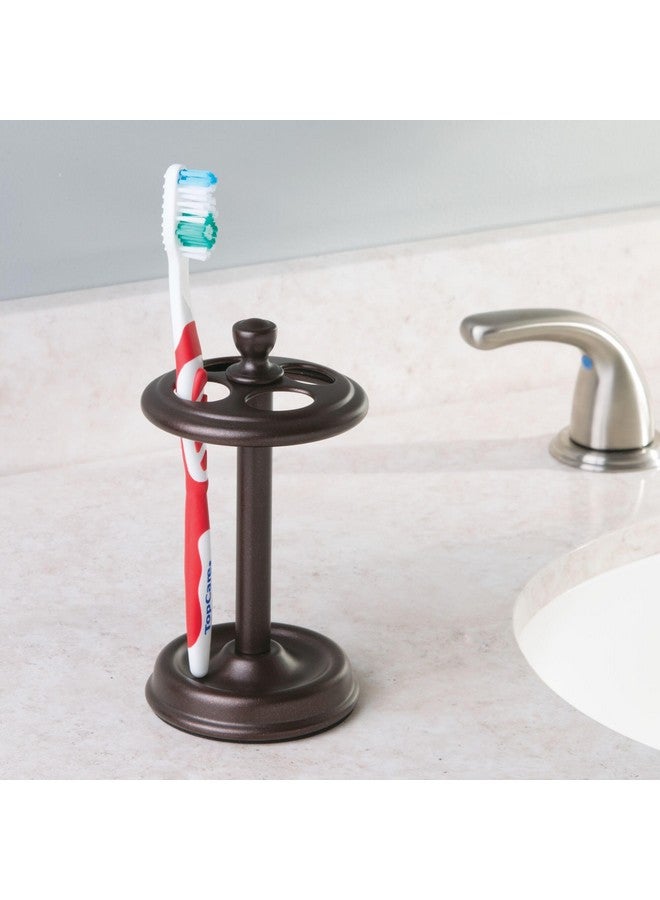 iDesign Metal Toothbrush Holder - Bathroom Cup for Bathroom Organization, The York Collection - 3.25" x 3.25" x 5.75", Bronze - Image 4