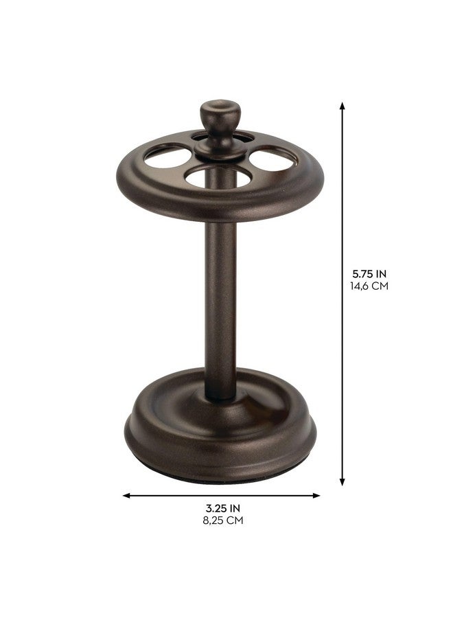 iDesign Metal Toothbrush Holder - Bathroom Cup for Bathroom Organization, The York Collection - 3.25" x 3.25" x 5.75", Bronze - Image 2