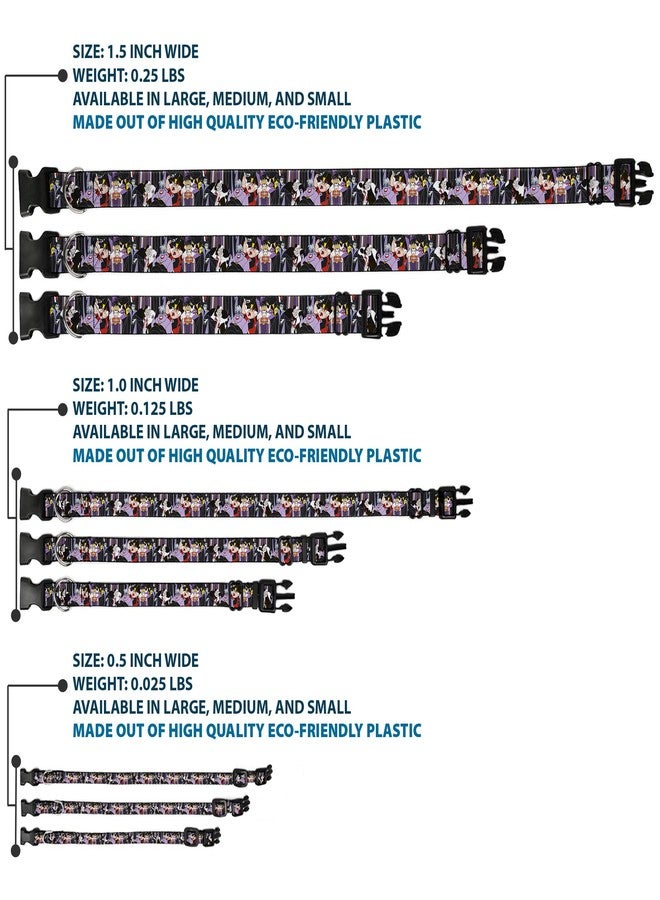 Buckle Down Dog Collar Plastic Clip 5 Disney Villains Stacked 9 to 15 Inches 1.0 Inch Wide - Image 3