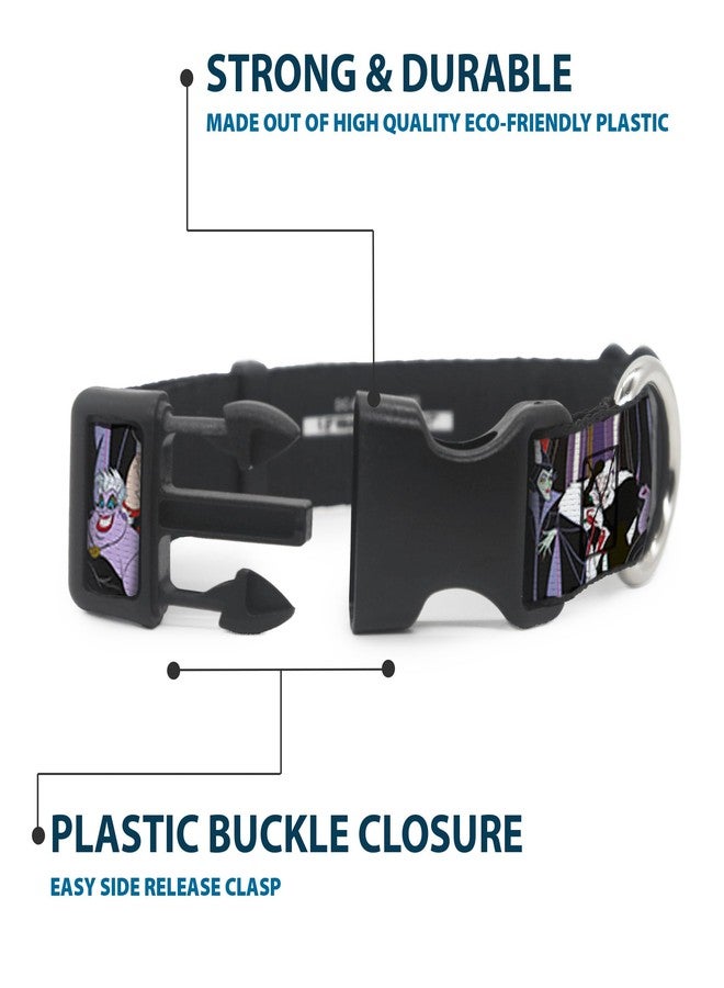 Buckle Down Dog Collar Plastic Clip 5 Disney Villains Stacked 9 to 15 Inches 1.0 Inch Wide - Image 4