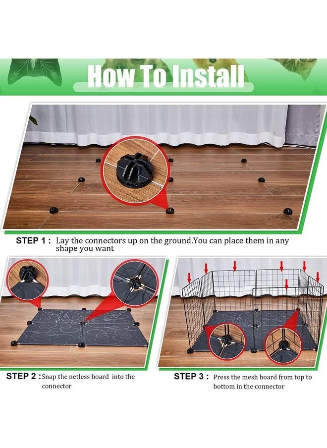 Generic - 2 Tier Large Cat Cage Crate DIY Pet Playpen Detachable Dense Metal Wire Ferret Cage Indoor Cat Kennels for Kitten Puppy Bunny Exercise 27.56 x 27.56 x 27.56 Inches - Image 1