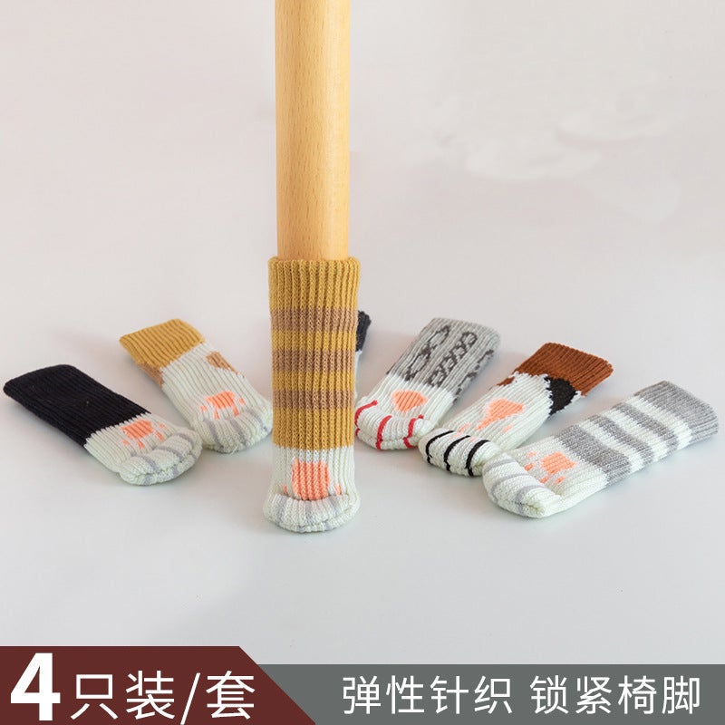 Knitted Cat'S Claw Door Handle Gloves Thickened Silent Stool Chair Protective Cover Dining Table And Chair Foot Cover Foot Pad Supply - Image 4