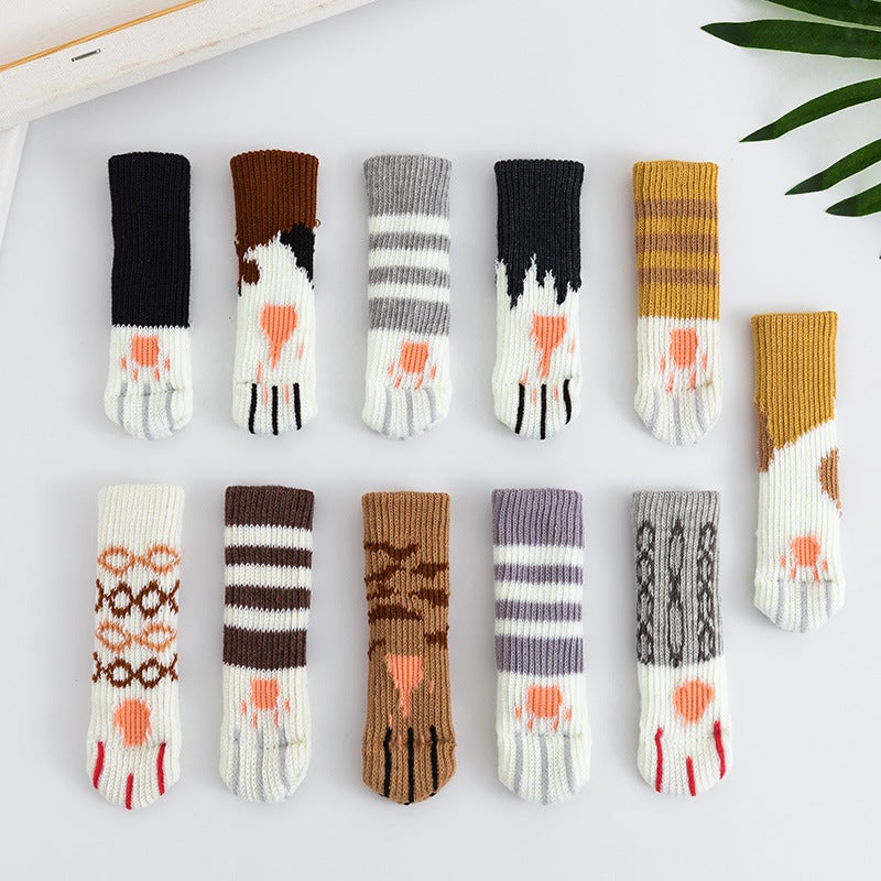 Knitted Cat'S Claw Door Handle Gloves Thickened Silent Stool Chair Protective Cover Dining Table And Chair Foot Cover Foot Pad Supply - Image 3