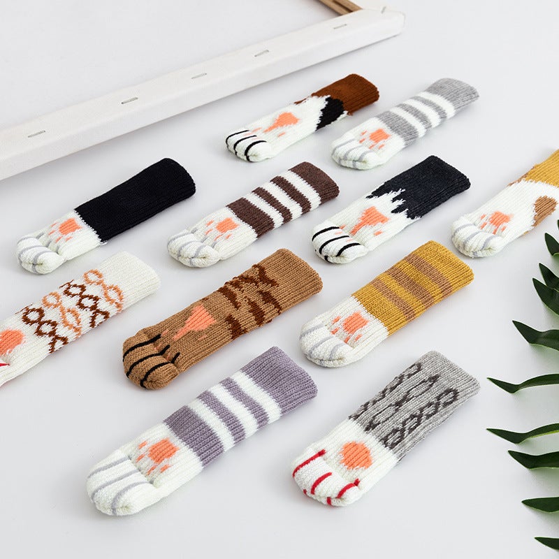 Knitted Cat'S Claw Door Handle Gloves Thickened Silent Stool Chair Protective Cover Dining Table And Chair Foot Cover Foot Pad Supply - Image 5