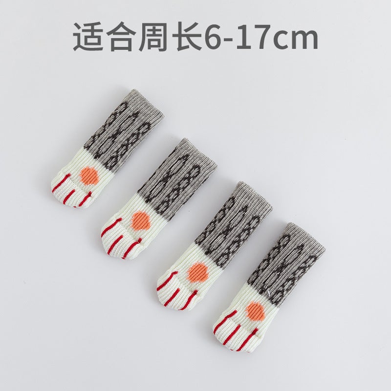 Knitted Cat'S Claw Door Handle Gloves Thickened Silent Stool Chair Protective Cover Dining Table And Chair Foot Cover Foot Pad Supply - Image 1