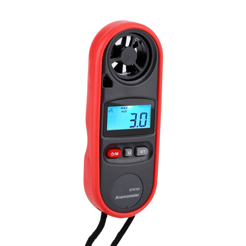 GT8163 مقياس سرعة الريح المحمول الرقمي بشاشة LCD المحمول، مقياس حرارة الريح (مقياس حرارة) - Image 3