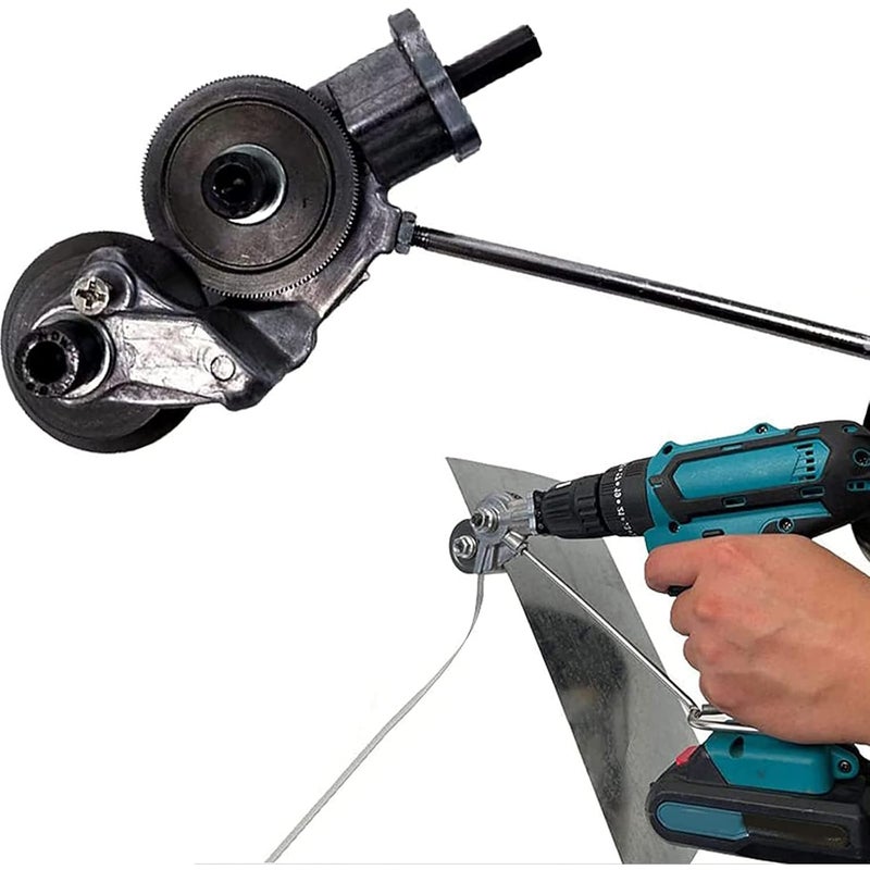 VENEKETY 2023 New Electric Drill Plate Cutter Attachment Drill Attachment Metal Cutter Drill Attachment Double Headed Sheet Metal Nibbler Cutter for Cutting Metal Plates Hard Materials - Image 1