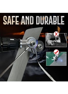 VENEKETY VENEKETY 2023 New Electric Drill Plate Cutter Attachment Drill Attachment Metal Cutter Drill Attachment Double Headed Sheet Metal Nibbler Cutter for Cutting Metal Plates Hard Materials  - Image 4