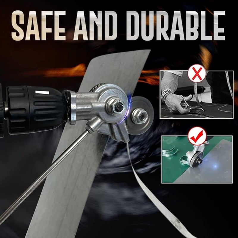 VENEKETY 2023 New Electric Drill Plate Cutter Attachment Drill Attachment Metal Cutter Drill Attachment Double Headed Sheet Metal Nibbler Cutter for Cutting Metal Plates Hard Materials - Image 4