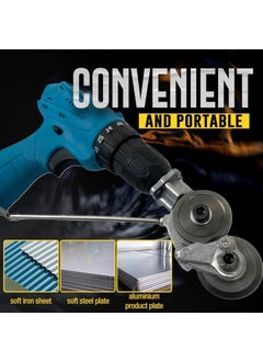 VENEKETY VENEKETY 2023 New Electric Drill Plate Cutter Attachment Drill Attachment Metal Cutter Drill Attachment Double Headed Sheet Metal Nibbler Cutter for Cutting Metal Plates Hard Materials  - Image 5