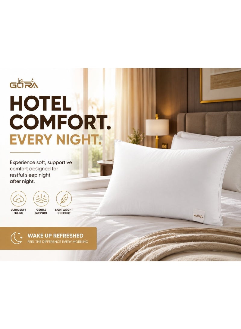 GORA Bed Pillow Set of 2, Hotel Pillow for Bed, 50 × 70 cm Sleeping Pillows, Hollow Fiber Filling, Cotton Cover, Medium Firm Support, Hypoallergenic, White - Image 5