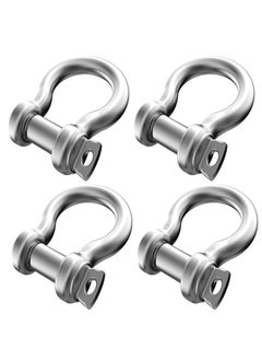 واي آند دي 5/16" 304 Stainless Steel D-Ring Shackle, 8mm Screw Pin Anchor Horseshoe Lifting Ring Tool Shackle (4 Pieces)  - Image 1