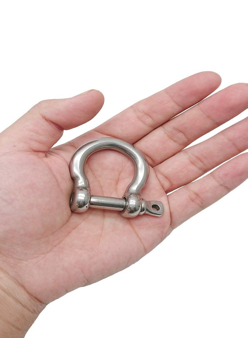 واي آند دي 5/16" 304 Stainless Steel D-Ring Shackle, 8mm Screw Pin Anchor Horseshoe Lifting Ring Tool Shackle (4 Pieces)  - Image 3