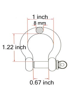 واي آند دي 5/16" 304 Stainless Steel D-Ring Shackle, 8mm Screw Pin Anchor Horseshoe Lifting Ring Tool Shackle (4 Pieces)  - Image 5