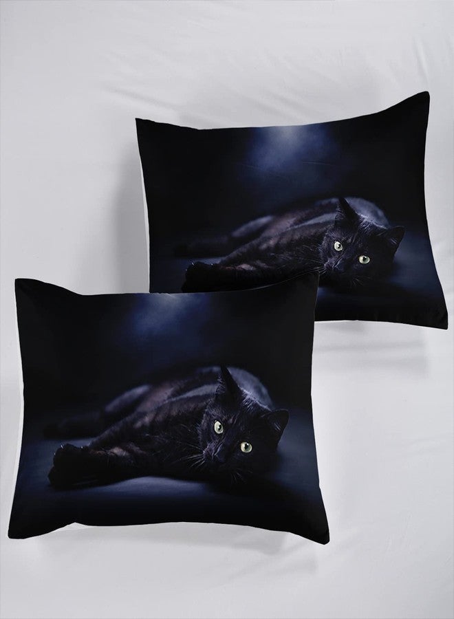 AILONEN Cat Fitted Sheet for Teens, 3D Black Cat Sheet Set Twin Size,Black Cat Bedsheets Set,Cat Bed Sheet Set for Bedroom,Cat Bedding Set,1 Fitted Sheet and 2 Pillow Case,3 Piece - Image 5
