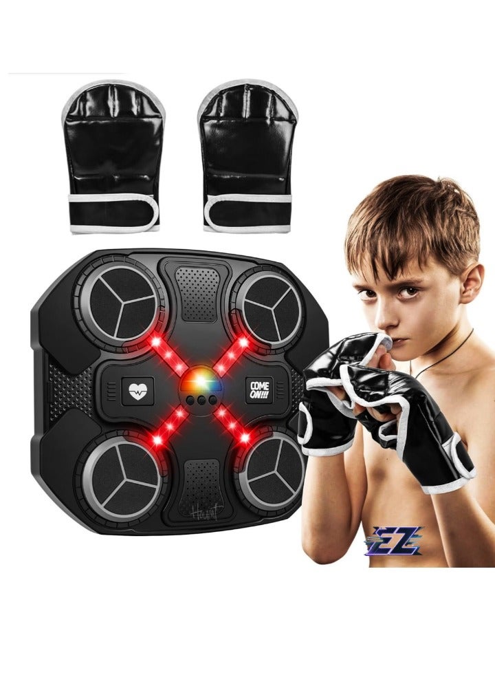 ELTRAZONE Kids Music Boxing Machine with Bluetooth – Adjustable Height, 3 Reaction Training Modes, Smart Punching Pad for Ages 3-14, Wall-Mounted Fitness Trainer with EVA Foam Area, Gloves & Velcro Included - Image 1