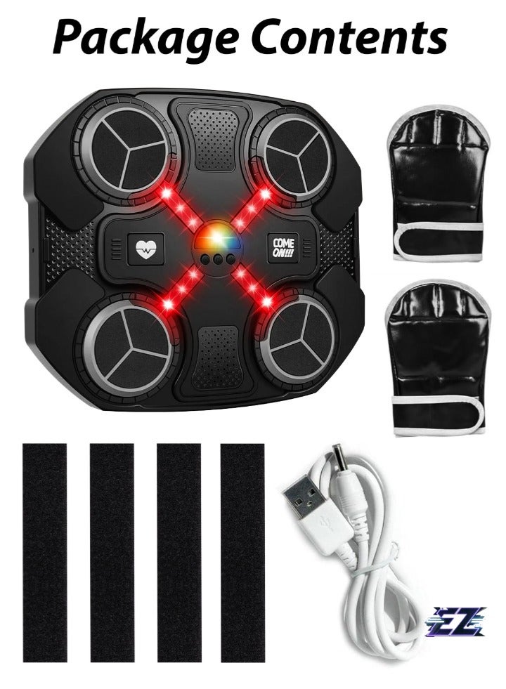 ELTRAZONE Kids Music Boxing Machine with Bluetooth – Adjustable Height, 3 Reaction Training Modes, Smart Punching Pad for Ages 3-14, Wall-Mounted Fitness Trainer with EVA Foam Area, Gloves & Velcro Included - Image 2