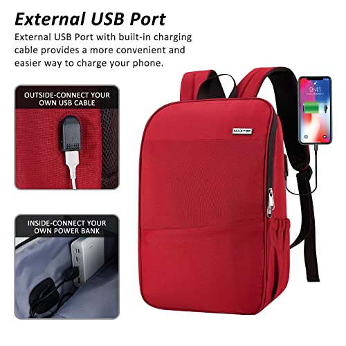 Maxtop حقيبة ظهر ماكستوب للتخزين العميق مع منفذ شحن USB [مقاومة للماء] تناسب الكمبيوتر المحمول بحجم 16 بوصة - Image 3