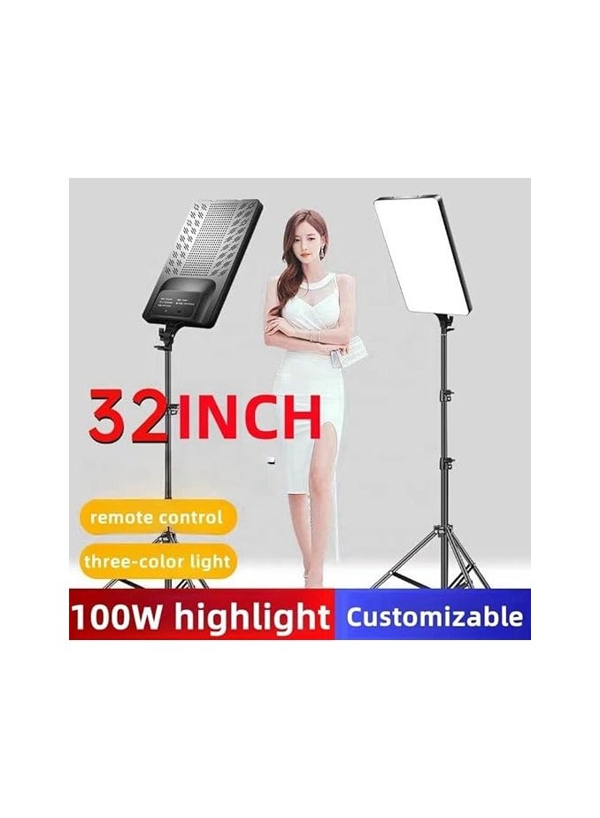 32-Inch Soft LED Video Light Panel – 100W Dimmable Studio Lighting with Remote Control, Adjustable Color Temperature 2700K–5700K, CRI 95+ – Ideal for Photography, Makeup, Live Streaming, and Zoom  - Image 3