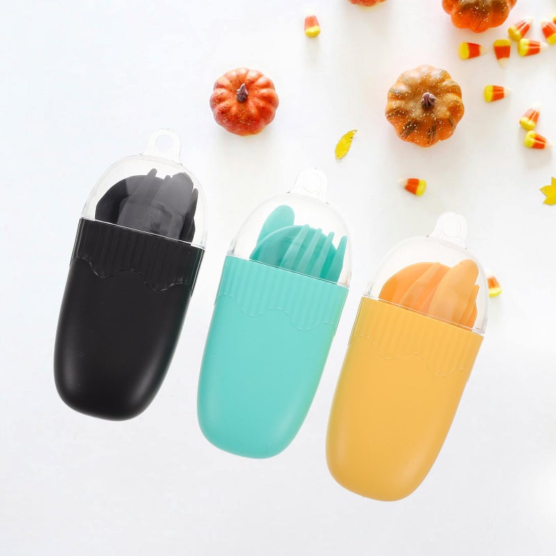 6 Sets Portable Utensil with Case Toddler Camping Kit Reusable Fork Spoon & Chopstick Holder for Outdoor Backpacking Picnics - Image 3