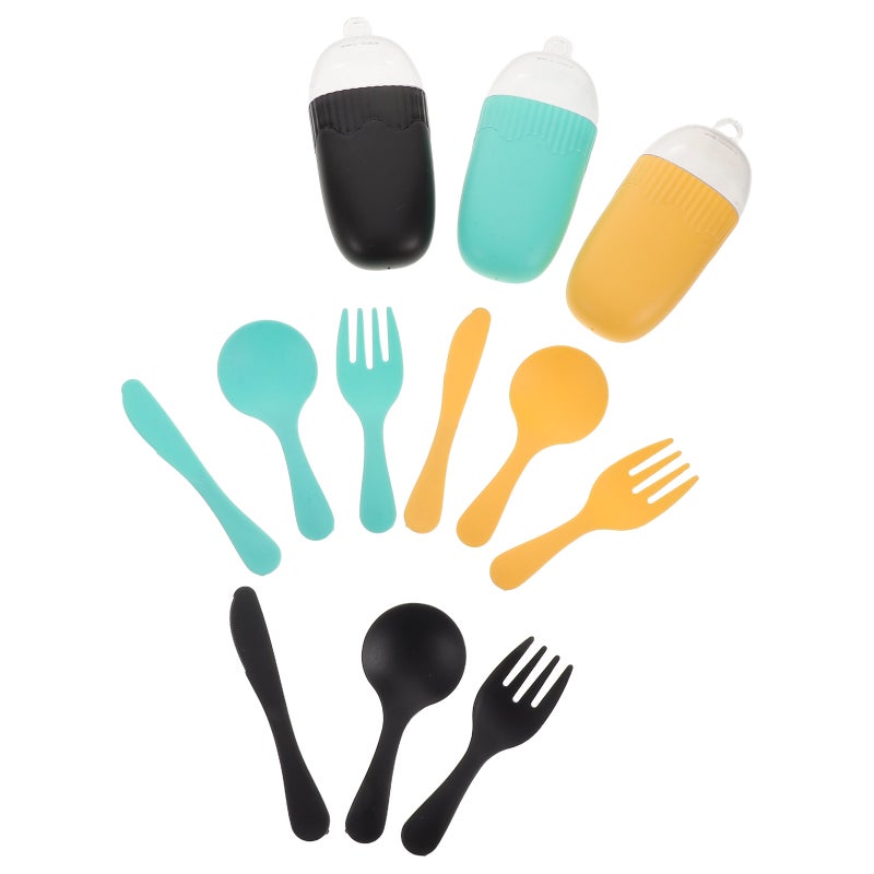 6 Sets Portable Utensil with Case Toddler Camping Kit Reusable Fork Spoon & Chopstick Holder for Outdoor Backpacking Picnics - Image 2