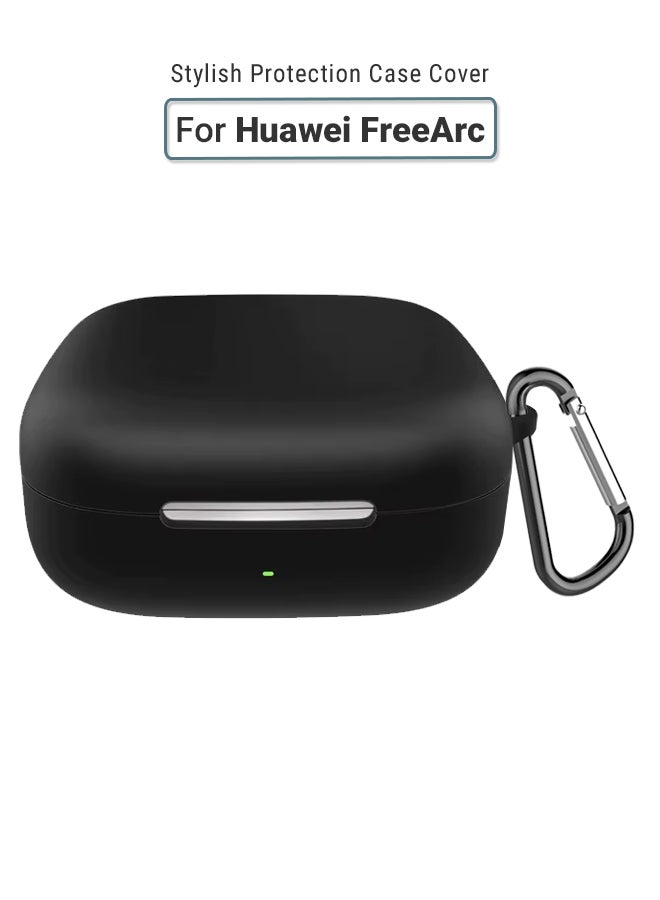 huanmate Huawei FreeArc Silicone Case Cover - Black - Made with Soft Silicone, Lightweight & Durable - Stylish Design, Accurate Cut-outs, Easy Installation & Removal  - Image 1