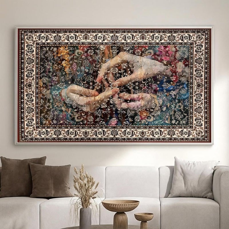 Marktna Canvas painting with a traditional art design and a hollow frame, measuring (70×50), one piece - Image 2