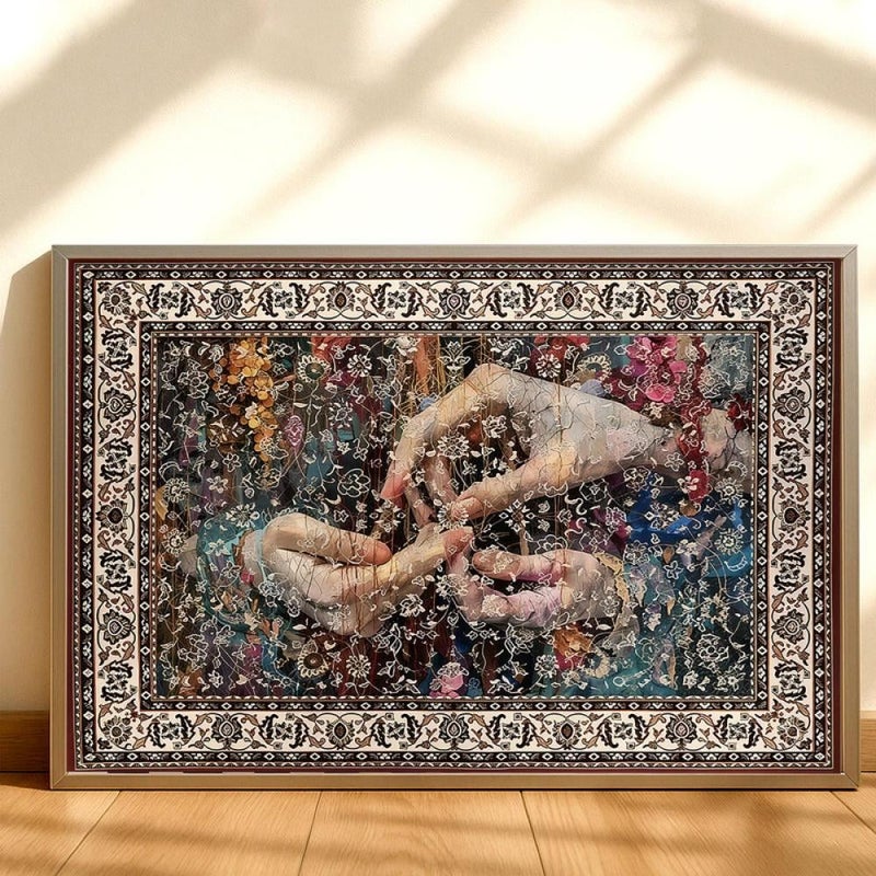 Marktna Canvas painting with a traditional art design and a hollow frame, measuring (70×50), one piece - Image 3