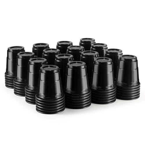 HAOZAN 100ct 2oz Mini Black Shot Glasses, Disposable Small Plastic Cups for Parties, Weddings, Events – Bulk Pack - Image 1