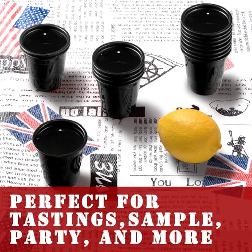 HAOZAN 100ct 2oz Mini Black Shot Glasses, Disposable Small Plastic Cups for Parties, Weddings, Events – Bulk Pack - Image 5